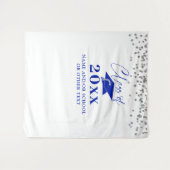 Afstuderen Royal Blue Class Jaar Achtergrond Wandkleed (Voorkant (horizontaal))