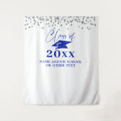 Afstuderen Royal Blue Class Jaar Achtergrond Wandkleed (Voorkant)
