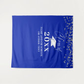 Afstuderen Royal Blue Class Year Photo Backdrop Wandkleed (Voorkant (horizontaal))