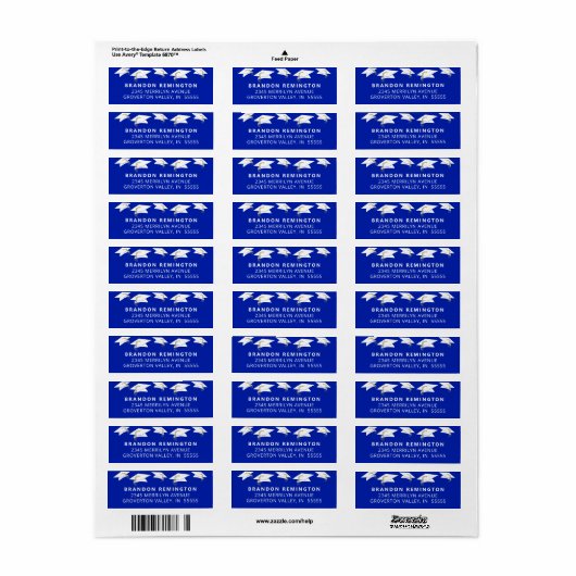 Afstuderen Royal Blue Petten Etiket (Full Sheet)