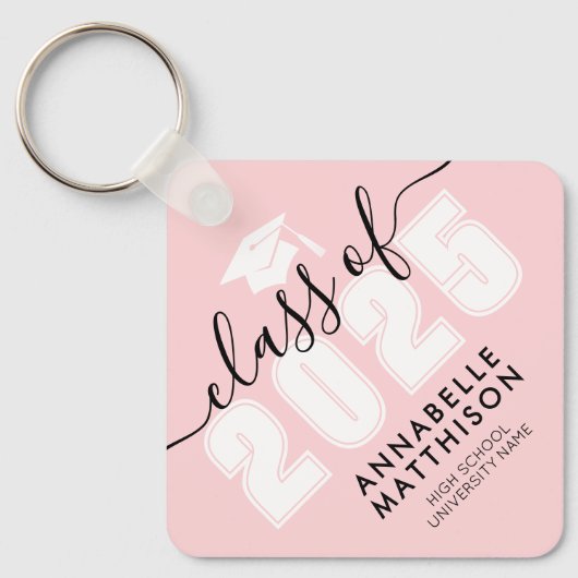 Afstuderen roze Afstuderen Sleutelhanger (Voorkant)