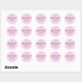 Afstuderen Roze Afstuderen Typografie Eenvoudig Ronde Sticker (Vel)