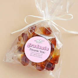 Afstuderen Roze Afstuderen Typografie Eenvoudig Ronde Sticker