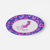 Afstuderen Roze & Blauw Luipaard Papieren Bordje (Gekanteld)