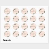 Afstuderen roze blush bloemen afstudeerfeest ronde sticker (Vel)