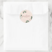 Afstuderen roze blush bloemen afstudeerfeest ronde sticker (Tas)