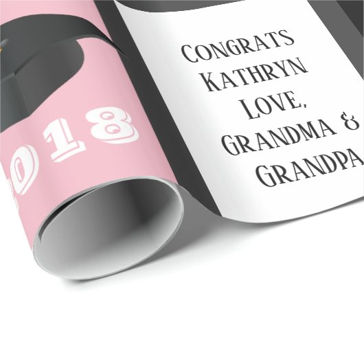  Afstuderen Roze Cadeaupapier (Rol Hoek)