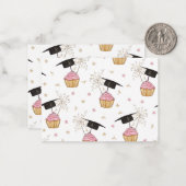 Afstuderen Roze Cupcake Graduation Cap Sparkler Notitiekaartje (Voorkant / Achterkant in situ)