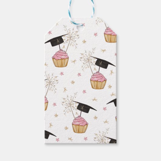 Afstuderen Roze Cupcake Sparkler Favoriet of Cadeaulabel (Voorkant)