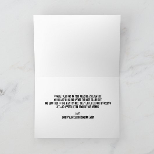 Afstuderen Roze Felicitaties Kaart (Binnen)