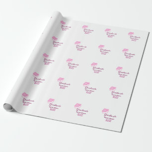 afstuderen roze glitter graduation cap naam toevoe cadeaupapier