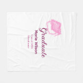 afstuderen roze glitter graduation cap naam toevoe fleece deken (Voorkant (Horizontaal))