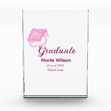 afstuderen roze glitter graduation cap naam toevoe