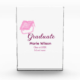 afstuderen roze glitter graduation cap naam toevoe fotoblokken