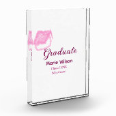afstuderen roze glitter graduation cap naam toevoe fotoblokken (Links)
