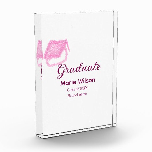 afstuderen roze glitter graduation cap naam toevoe fotoblokken (Links)