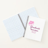 afstuderen roze glitter graduation cap naam toevoe notitieboek (Binnen)