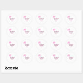 afstuderen roze glitter graduation cap naam toevoe ronde sticker (Vel)