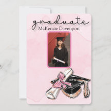 Afstuderen Roze Gold Glitter Pet Diploma Foto toev