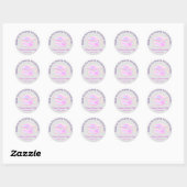 Afstuderen Roze Holograaf Student Cup Favor Dank Ronde Sticker (Vel)