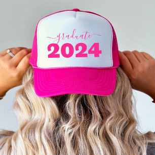 Afstuderen Roze Klasse van 2024 Afstuderen Trucker Pet