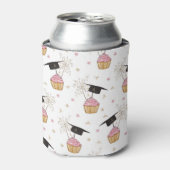 Afstuderen roze koekje op maat blikjeskoeler (Blikje Voorkant)