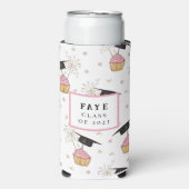 Afstuderen roze koekje op maat seltzer blikjeskoeler (Seltzer Voorkant)