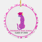 Afstuderen Roze Leopard Milestone Ornament (Achterkant)