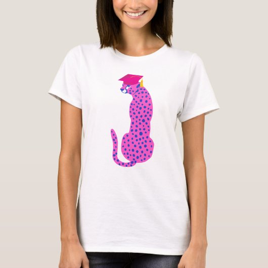 Afstuderen Roze Leopard YearT-Shirt T-shirt (Voorkant)