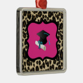 Afstuderen - Roze luipaard / Cheetah Metalen Ornament (Rechts)
