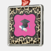 Afstuderen - Roze luipaard / Cheetah Metalen Ornament (Links)