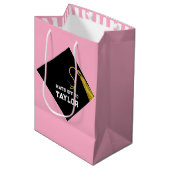 Afstuderen Roze Medium Gift Bag Medium Cadeauzakje (Voorkant Gekanteld)