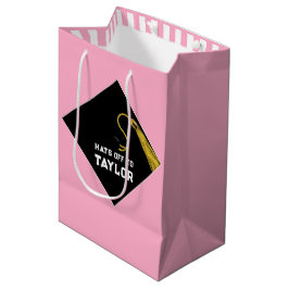 Afstuderen Roze Medium Gift Bag Medium Cadeauzakje