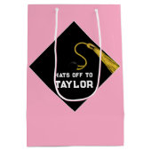 Afstuderen Roze Medium Gift Bag Medium Cadeauzakje (Achterkant)