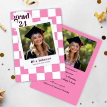 Afstuderen Roze Modern Elegant Photo Afstuderen