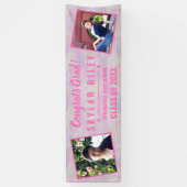 Afstuderen Roze Opal 2 Photo Congrate Afstudeerder Spandoek (Verticaal)