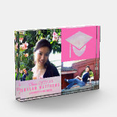 Afstuderen Roze Opal Chic Trendy Keepslag Fotoblokken (Links)