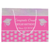 Afstuderen roze opal Pattern Trendy Congrates Groot Cadeauzakje (Achterkant)