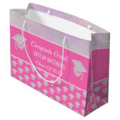 Afstuderen roze opal Pattern Trendy Congrates Groot Cadeauzakje (Achterkant Gekanteld)