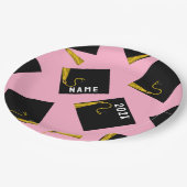 Afstuderen Roze Party Paper Borden Papieren Bordje (Gekanteld)