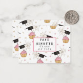 Afstuderen Roze perskoeken Persoonlijke noot Kaart Notitiekaartje (Voorkant / Achterkant in situ)