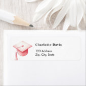 Afstuderen roze pet retouradres etiket (Insitu)