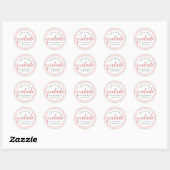 Afstuderen roze roze goudglitter Confetti script Ronde Sticker (Vel)