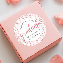 Afstuderen roze roze goudglitter Confetti script