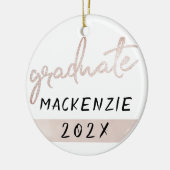 Afstuderen roze script | Soft Roos Afstudeerder Ke Keramisch Ornament (Links)