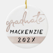 Afstuderen roze script | Soft Roos Afstudeerder Ke Keramisch Ornament (Achterkant)