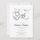 Afstuderen roze vlinders Afstudeerder kalligrafie  Kaart (Voorkant)