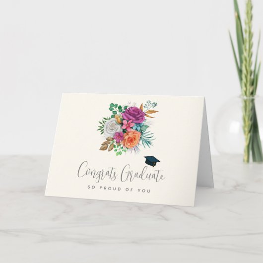 Afstuderen Rozen, Oranje en wit Kaart (Voorkant)