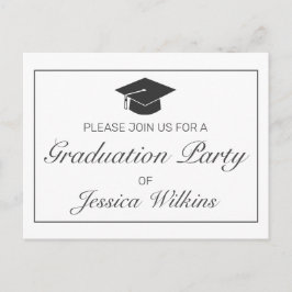 Afstuderen RSVP Invitation Modern Minimalistisch W Briefkaart