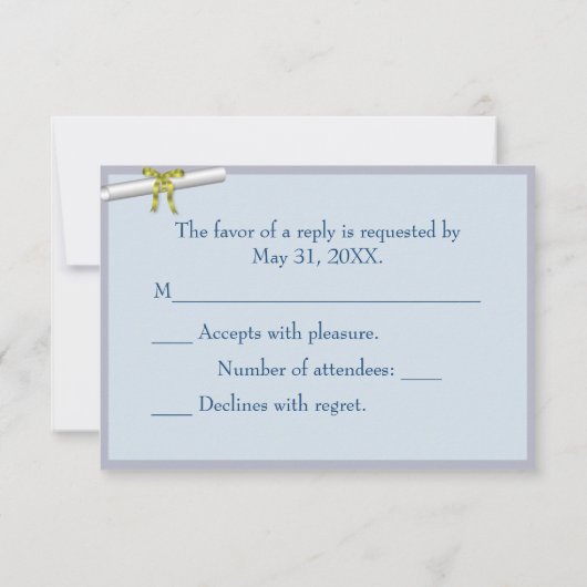 Afstuderen RSVP-kaart RSVP Kaartje (Achterkant)